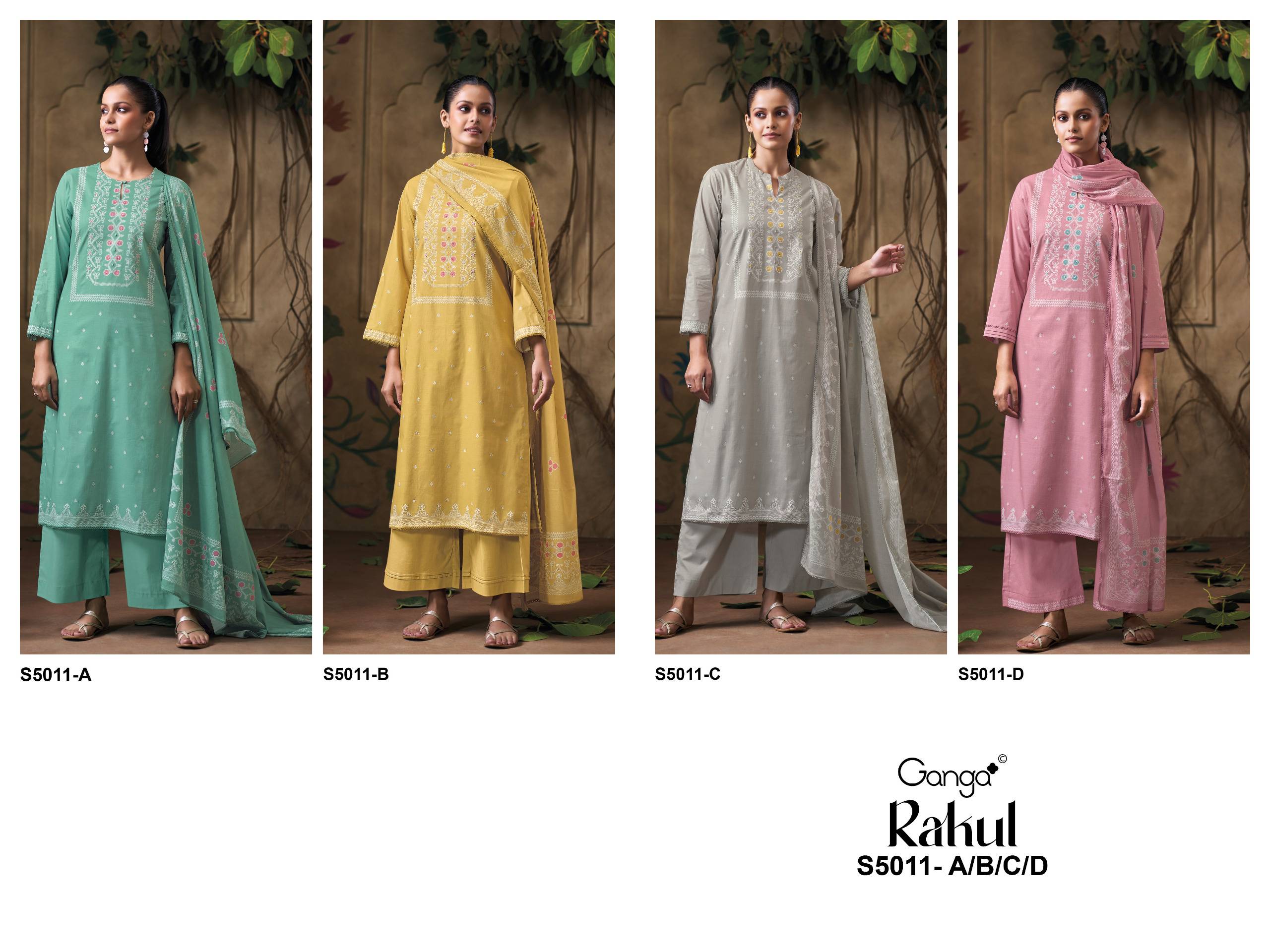 RAKUL 5011 Series By GANGA FASHION Stylish Beautiful Colourful COTTON Dresses At Wholesale Price